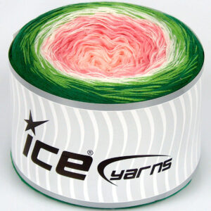 1x250gr Cakes Cotton Fine Pink Shades, White, Green Shades