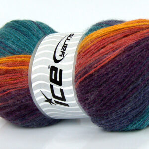 4x100gr Angora Batik Gold, Salmon, Turquoise, Purple