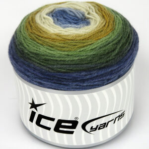 2x150gr Cakes Wool DK Blue, Beige, Khaki Shades