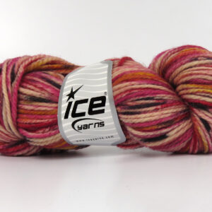 3x100gr Organic Wool Bulky Hand Paint Fuchsia, Gold, Black