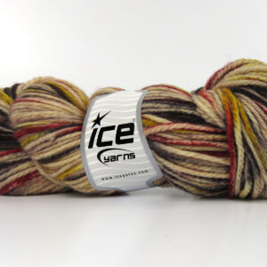 3x100gr Organic Wool Bulky Hand Paint Black, Red, Copper, Cream, Gold