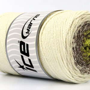 1x250gr Macrame Cotton Magic Yellow, Brown, Cream