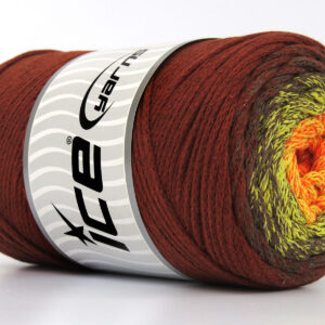 1x250gr Macrame Cotton Magic Orange, Yellow, Camel, Copper
