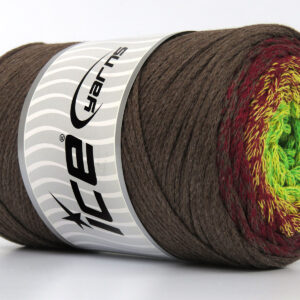 1x250gr Macrame Cotton Magic Green, Yellow, Burgundy, Camel