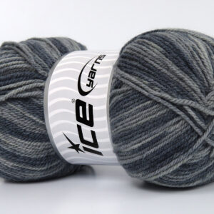4x100gr Wool Design Grey Shades, Jeans Blue