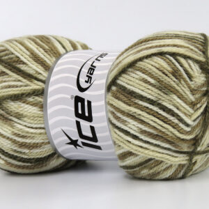 4x100gr Wool Design Cream Shades, Camel, Brown