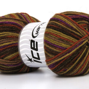 4x100gr Wool Design Brown Shades, Purple