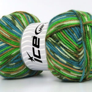 4x100gr Wool Design Green Shades, Turquoise, Cream