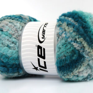 2x150gr Boucle Wool Magic Cream Shades, Turquoise Shades