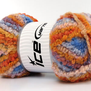 2x150gr Boucle Wool Magic Orange Shades, Blue Shades