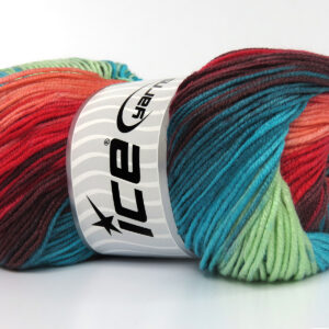 4x100gr AntiPilling Magic Salmon Shades, Turquoise Shades, Brown, Mint Green