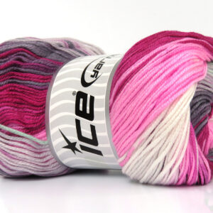 4x100gr AntiPilling Magic Pink Shades, White, Grey, Mint Green