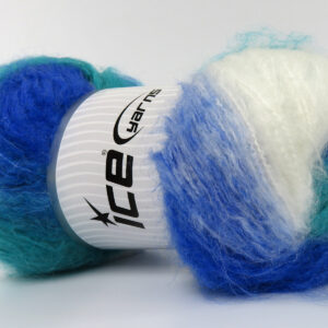 2x150gr Bella Mohair Green, Blue, White