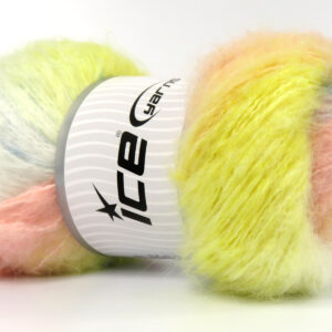 2x150gr Bella Mohair Blue, Yellow, Pink