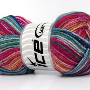 4x100gr Noble Cotton Print Green Shades, Blue Shades, Fuchsia