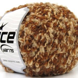 8x50gr Alpaca Boucle Cream, Caramel