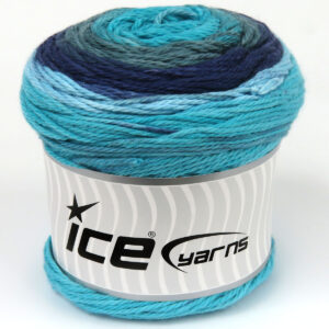 3x100gr Cakes Cotton Royal Turquoise, Green, Blue, Navy