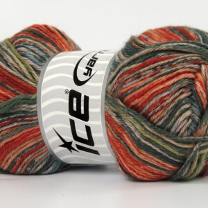 4x100gr Noble Cotton Print Gold, Orange, Copper, Green Shades