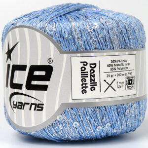 6x25gr Dazzle Paillette Baby Blue, Silver