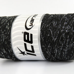 2x200gr Macrame Bulky Glitz Black, Silver