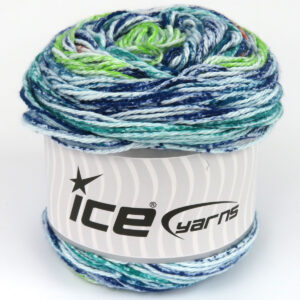 3x100gr Cakes Cotton Royal Blue Shades, Green Shades, Orange, White