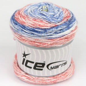 3x100gr Cakes Cotton Royal Blue Shades, Salmon, White, Yellow