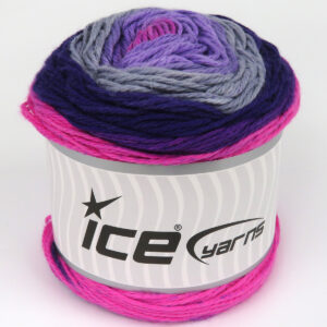 3x100gr Cakes Cotton Royal Purple, Lilac, Pink, Grey