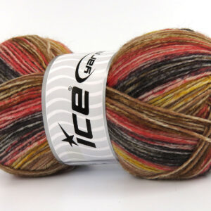 4x100gr Sock Varicolor Brown, Gold, Salmon, Black