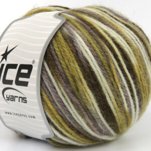 4x100gr Wool Varicolor Worsted Brown Shades, White