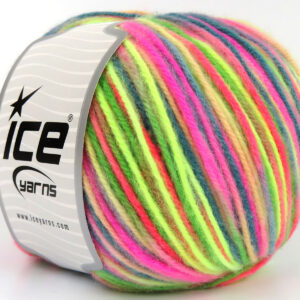 4x100gr Wool Varicolor Worsted Neon Colors