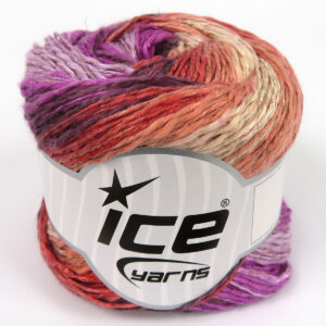 4x100gr Linen VisCot Salmon Shades, Lilac Shades, Maroon