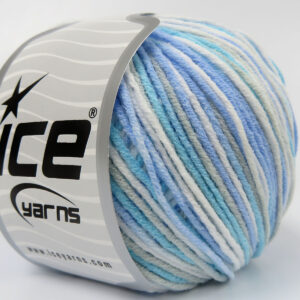 8x50gr Lorena Pastel Blue, Turquoise, Light Grey, White
