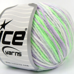 8x50gr Lorena Pastel Lilac, Light Blue, Neon Green, White