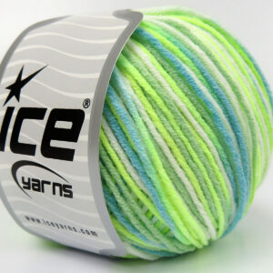 8x50gr Lorena Pastel Green Shades, White