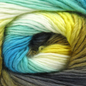 4x100gr Lana Bella Grey Shades, Yellow, Khaki, Turquoise, Green