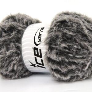 3x100gr Bunny Fur Dark Grey, White