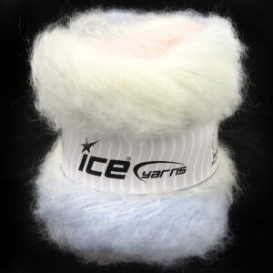 2x150gr Bella Mohair Ecru, Light Grey, Light Pink, Light Blue