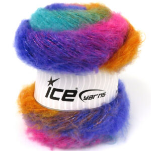2x150gr Bella Mohair Purple, Fuchsia, Green, Gold