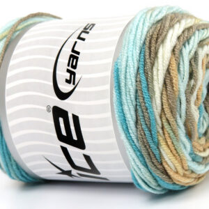 3x100gr Baby Dream Batik Camel Shades, Turquoise Shades, White