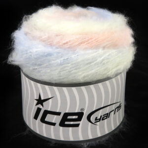 2x150gr Cakes Fancy Mohair Ecru, Light Grey, Light Pink, Light Blue