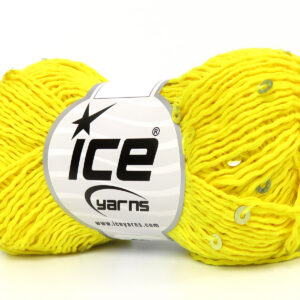 6x50gr Natural Cotton Light Paillette Yellow