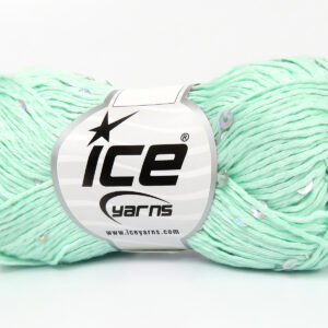 6x50gr Natural Cotton Light Paillette Mint Green