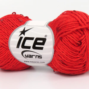 6x50gr Natural Cotton Light Paillette Red