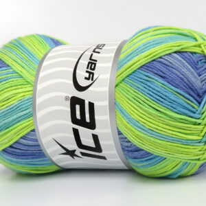 4x100gr Cotton Magic Green Shades, Turquoise, Lilac Shades