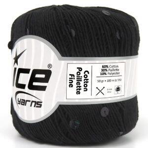 4x50gr Cotton Paillette Fine Black