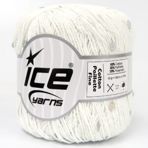 4x50gr Cotton Paillette Fine White
