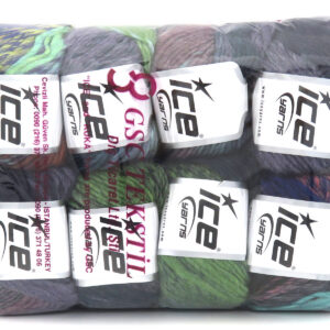 1x400gr Mixed Lot Multicolor Vivid Wool Yarns