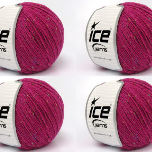 4x100gr Baby Alpaca Tweed Fuchsia