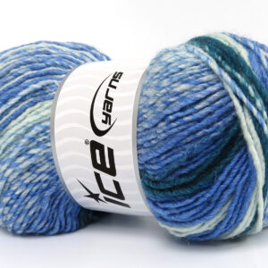 4x100gr Anatolia Wool Cord Blue Shades, Green Shades