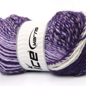 4x100gr Anatolia Wool Cord Purple Shades, White